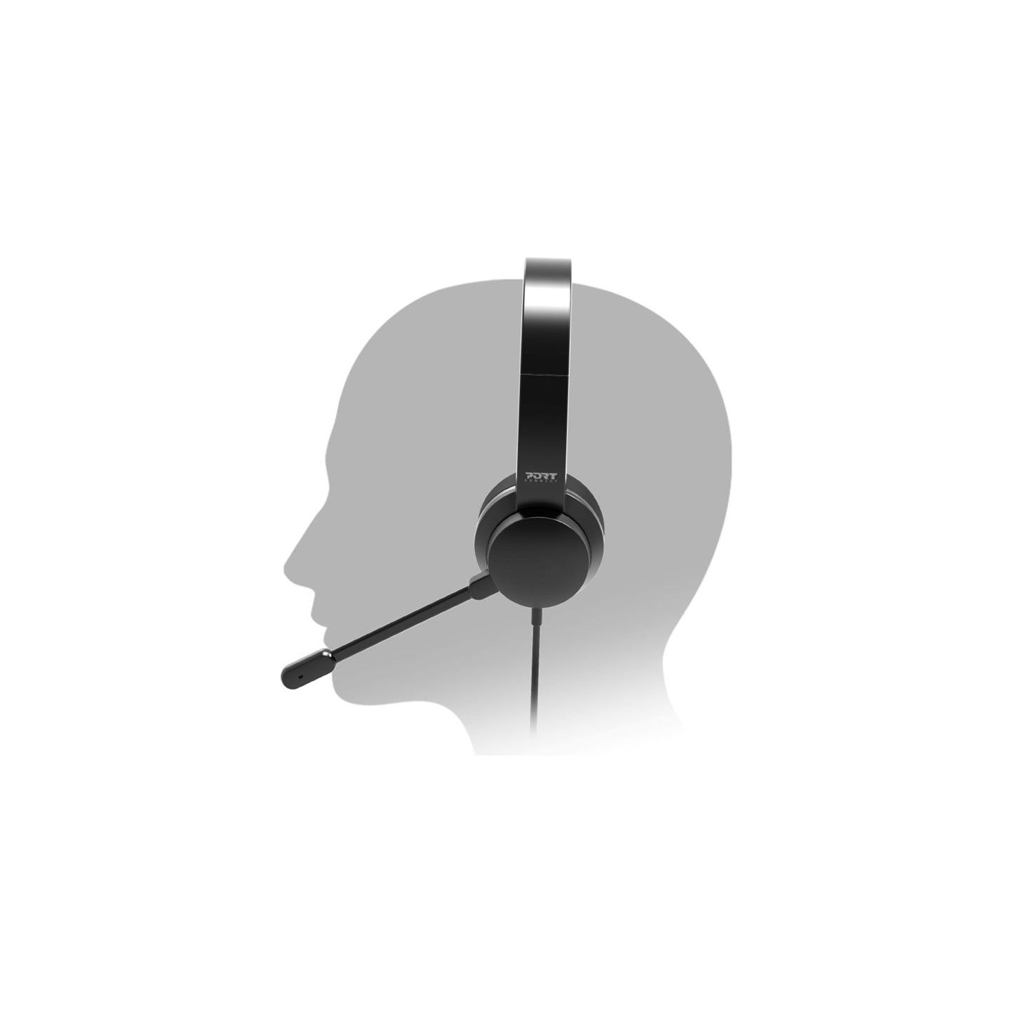 Port Connect | USB Comfortable Stereo Office Microphone Headset | Built-in microphone | Wired | Black