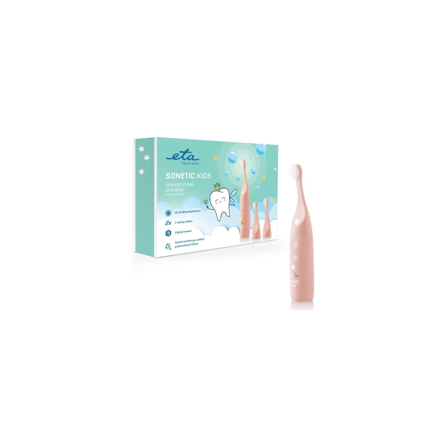 ETA Electric Toothbrush | Sonetic Kids ETA171090000 | Rechargeable | For kids | Number of brush heads included 2 | Number of tee