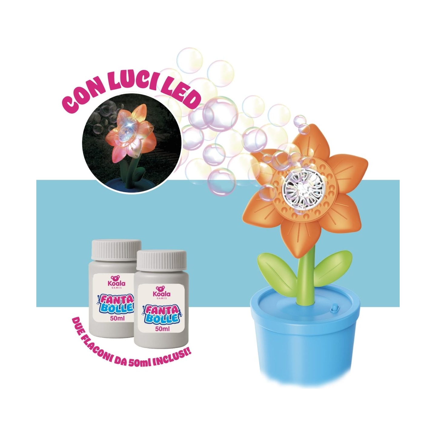Koala Games G2659  Flower-Shaped  Bubble Blower  (Random Color)