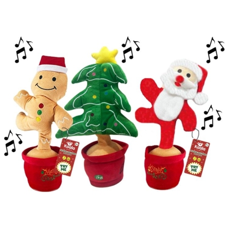 Koala Games G2585 Christmas Danging, Singins  & Lighting Plushes 36 cm