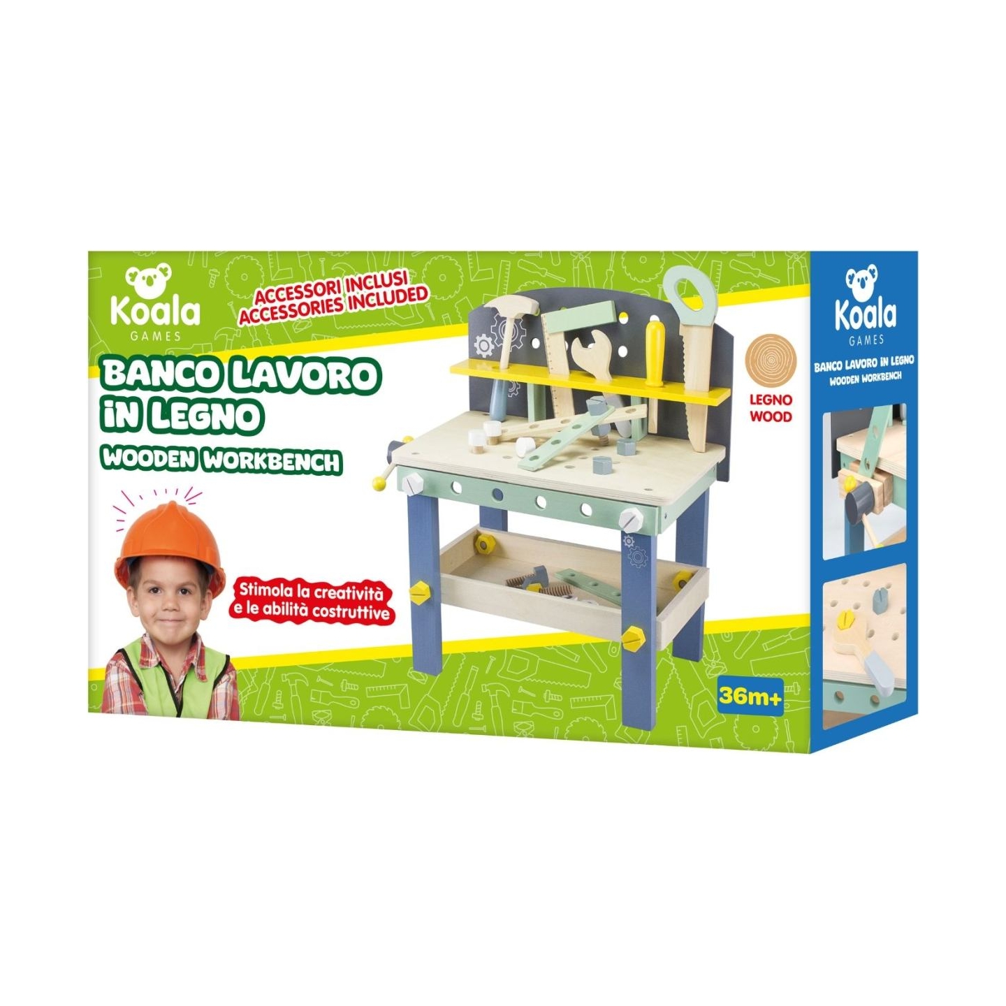 Koala Games G2595 Wooden Workbench With Accesories