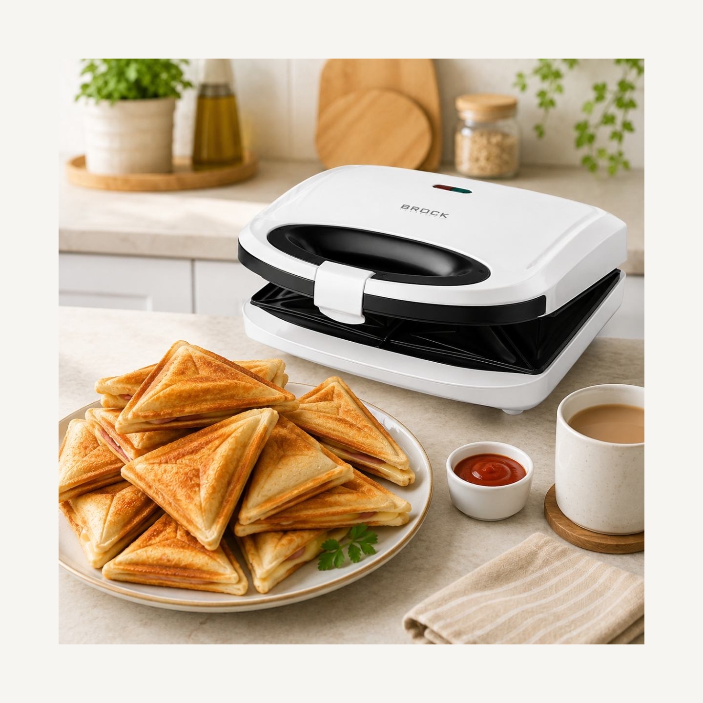 Brock SSM 3008 WH 8 Toast Maker XXL 1400W, White