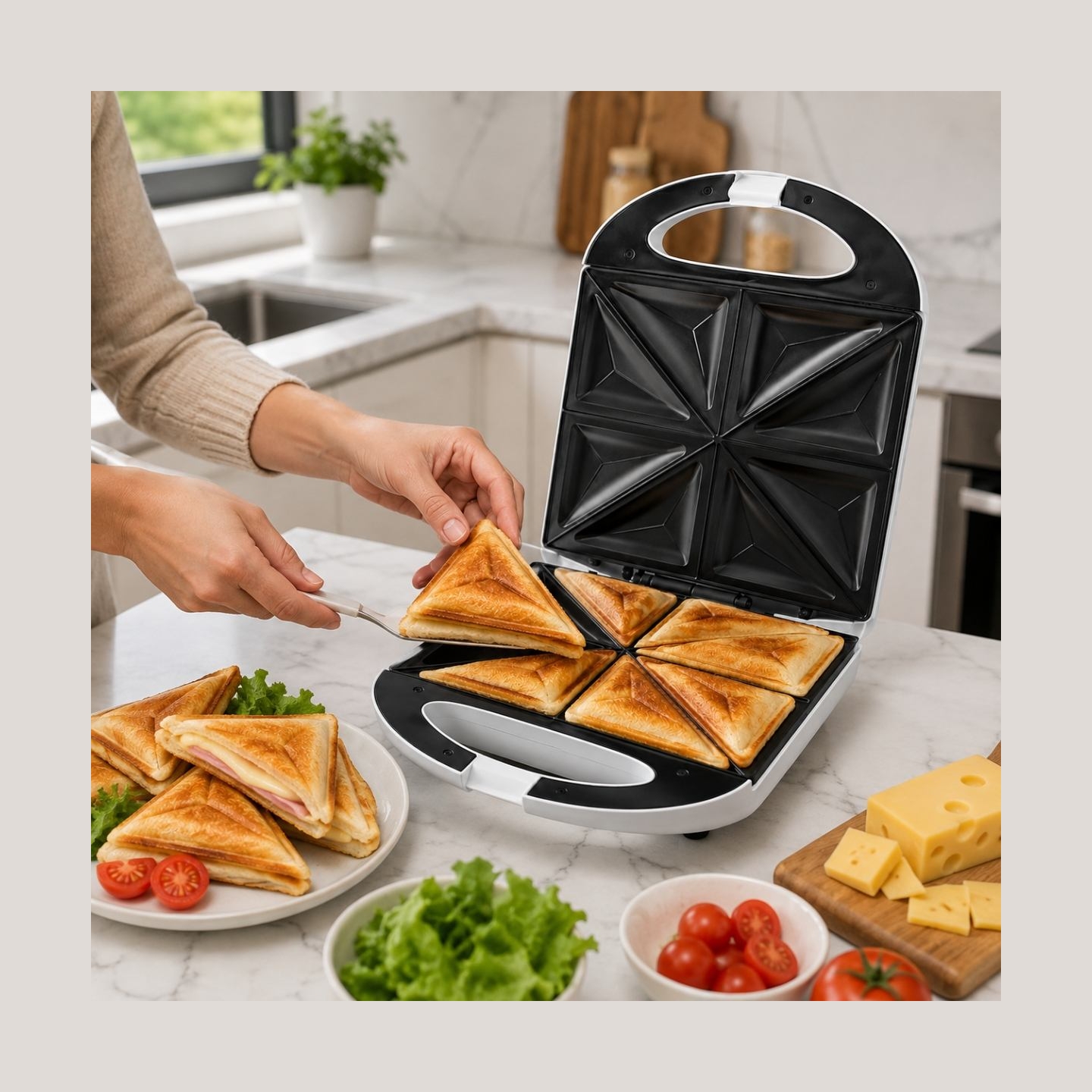 Brock SSM 3008 WH 8 Toast Maker XXL 1400W, White