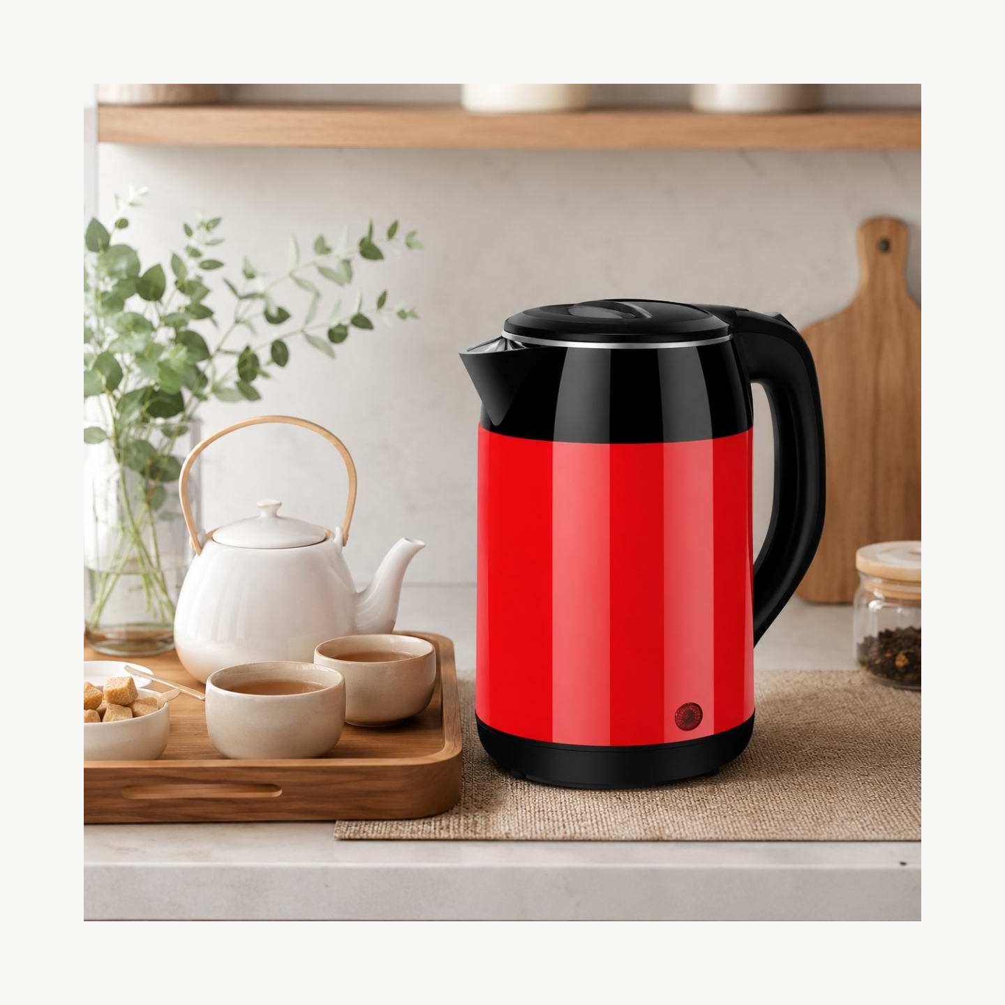 Brock WK 5522 RD Kettle With 360 Degree Base 1,8L 1500W Black/Red