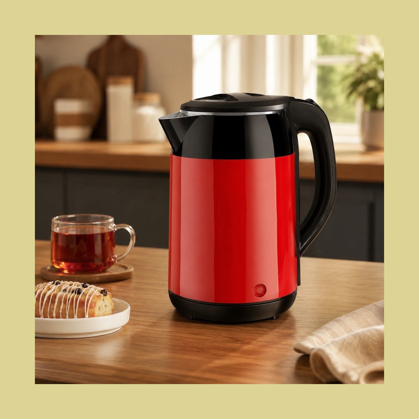 Brock WK 5522 RD Kettle With 360 Degree Base 1,8L 1500W Black/Red