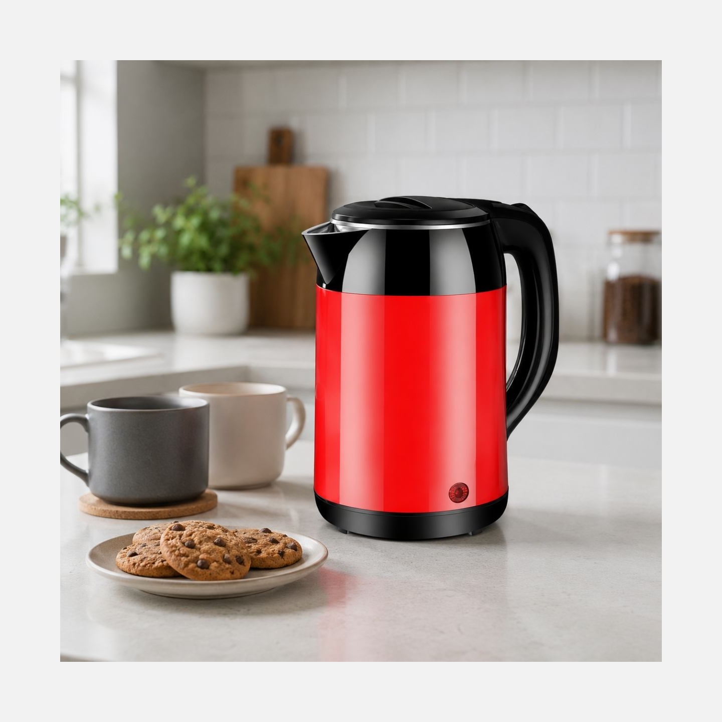 Brock WK 5522 RD Kettle With 360 Degree Base 1,8L 1500W Black/Red
