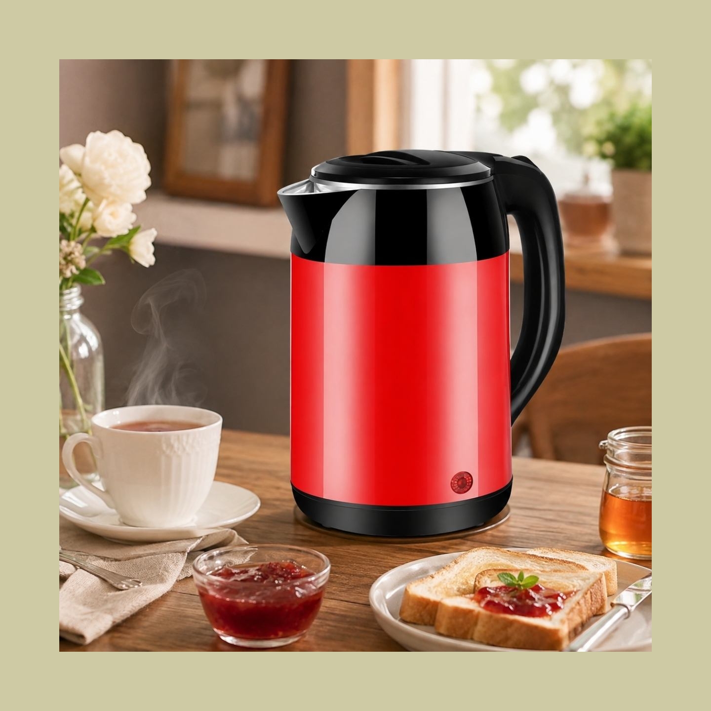 Brock WK 5522 RD Kettle With 360 Degree Base 1,8L 1500W Black/Red