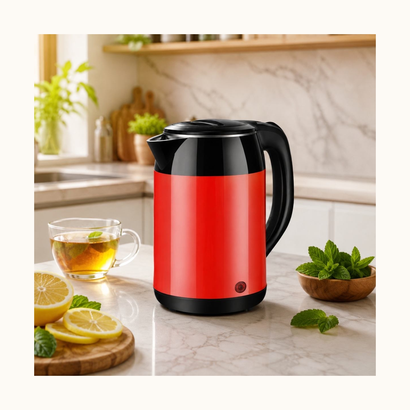 Brock WK 5522 RD Kettle With 360 Degree Base 1,8L 1500W Black/Red