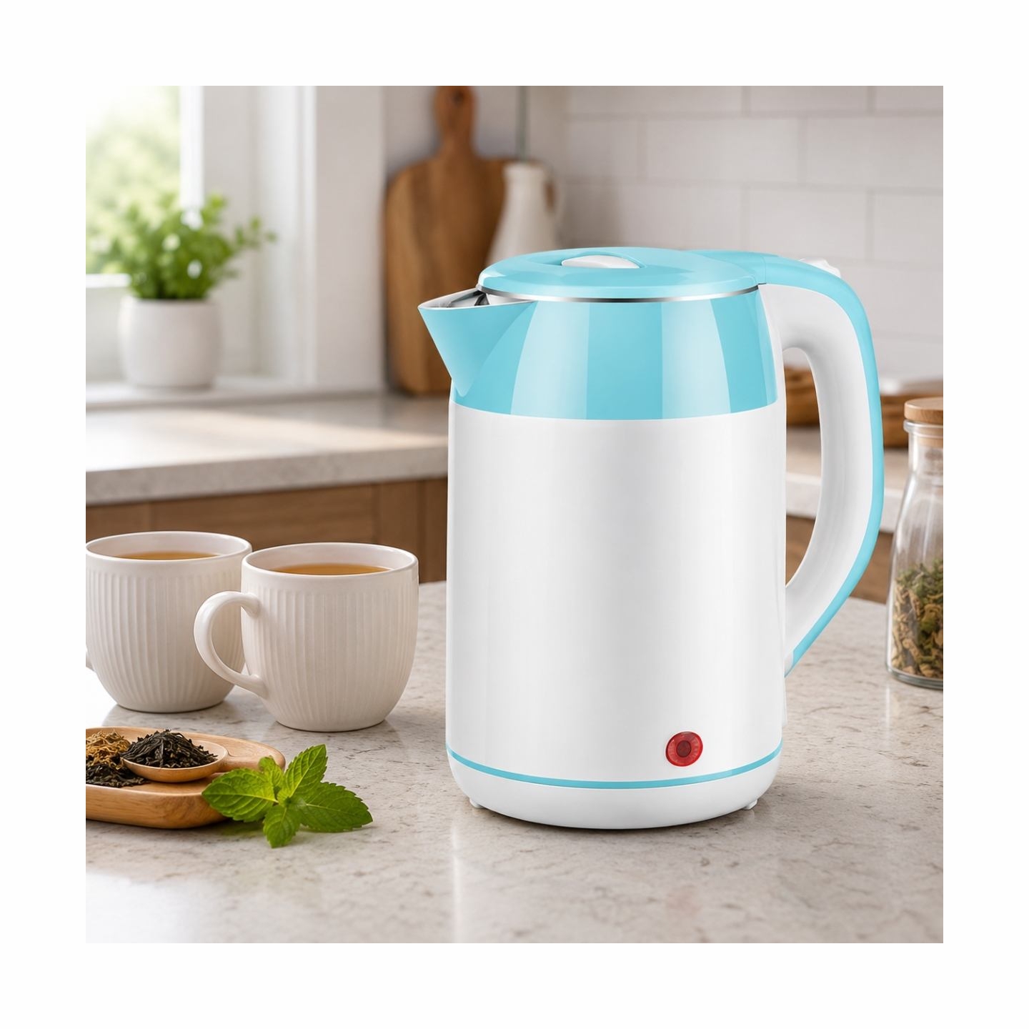 Brock WK 5521 WH Kettle With 360 Degree Base 1,8L 1500W White/Blue