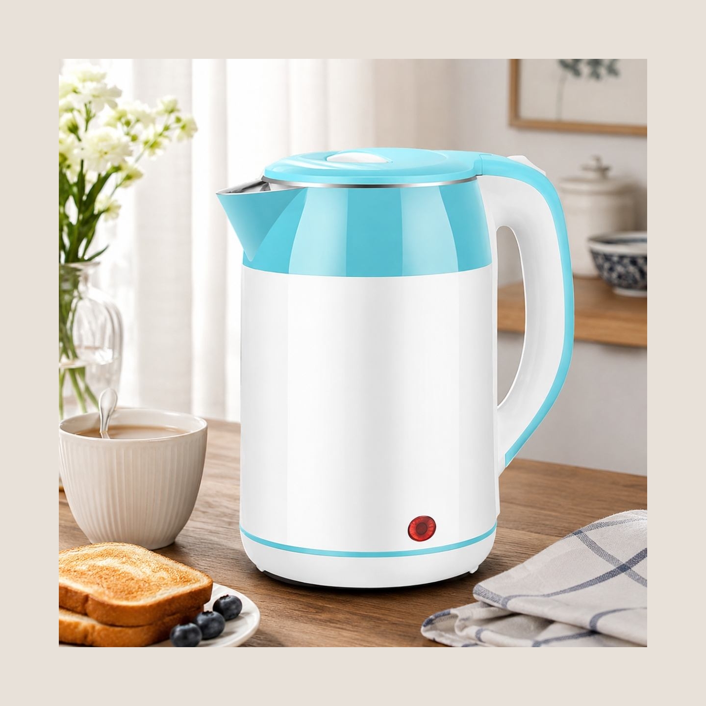 Brock WK 5521 WH Kettle With 360 Degree Base 1,8L 1500W White/Blue