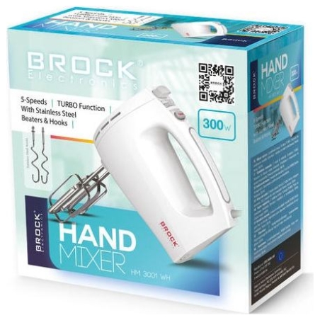 Brock HM 3001 WH Hand Mixer 300W, White