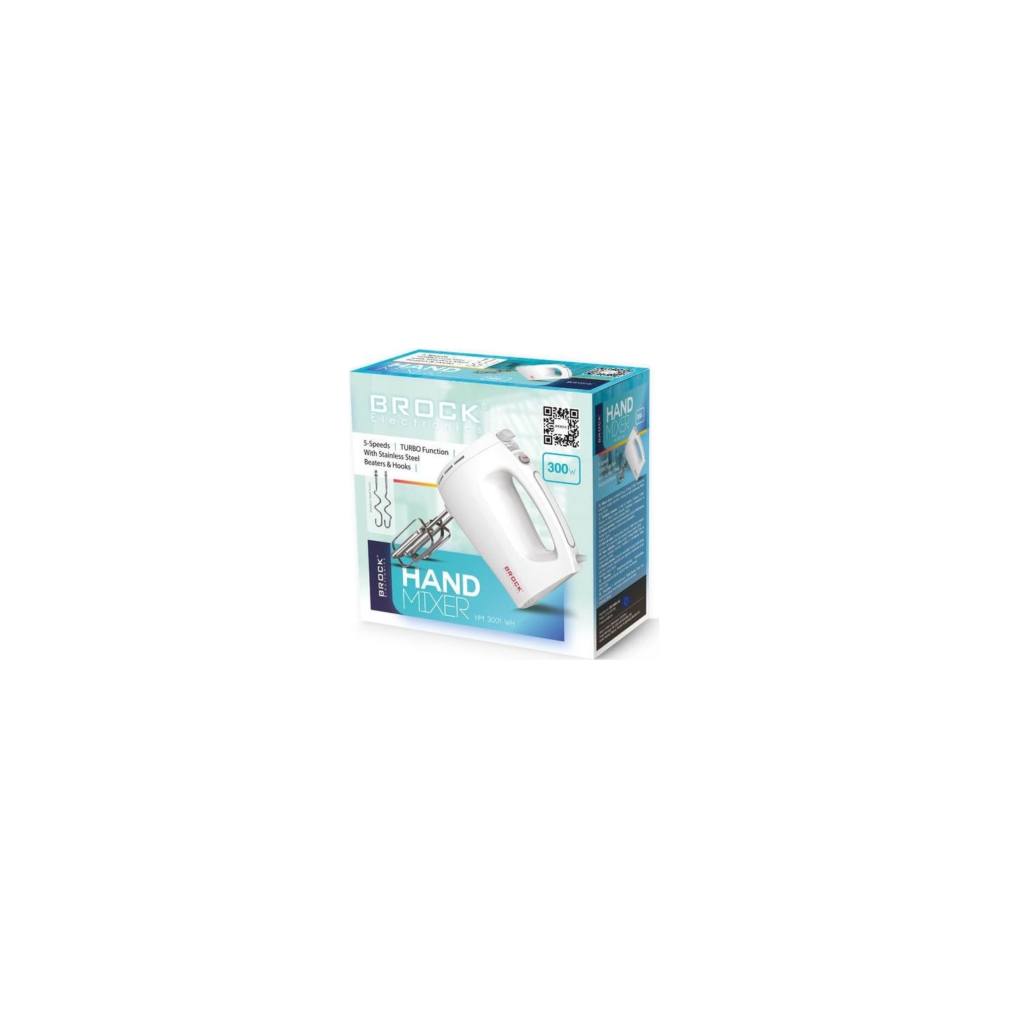 Brock HM 3001 WH Hand Mixer 300W, White
