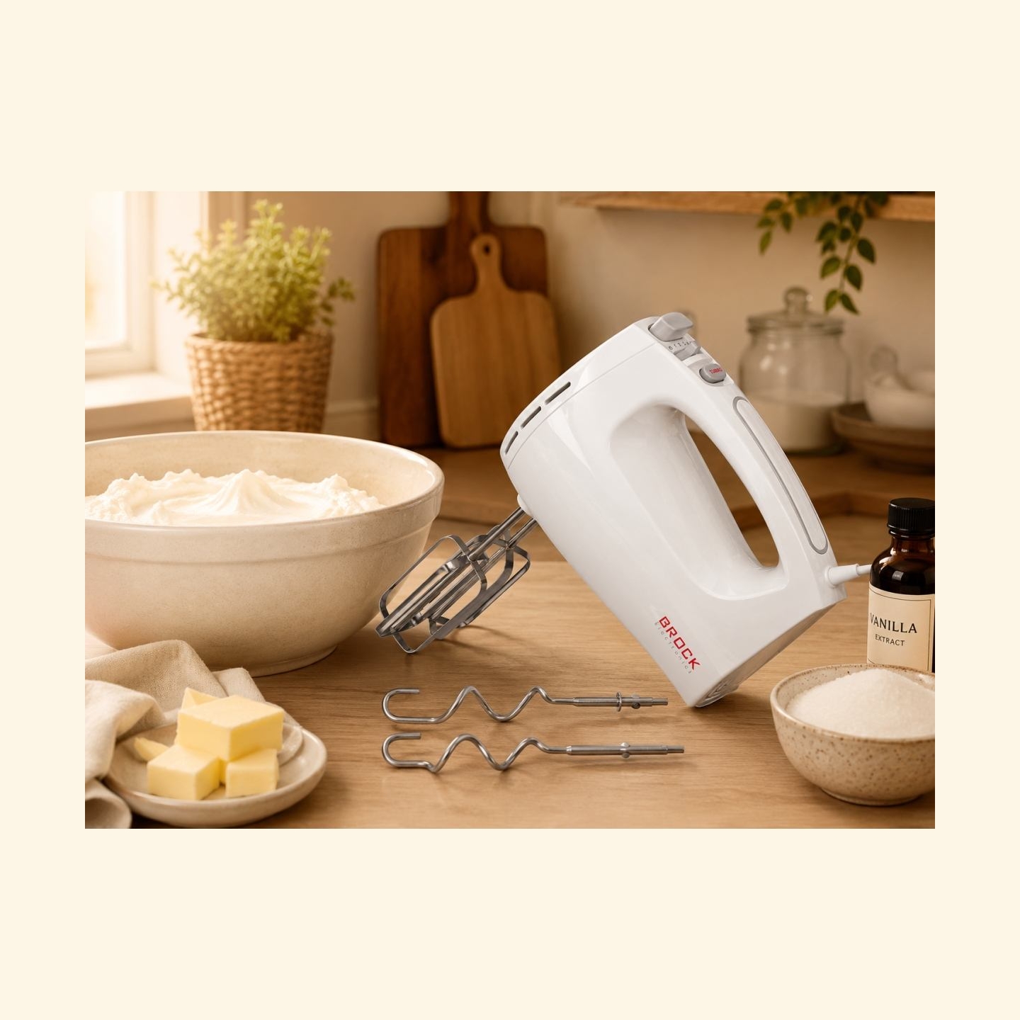 Brock HM 3001 WH Hand Mixer 300W, White