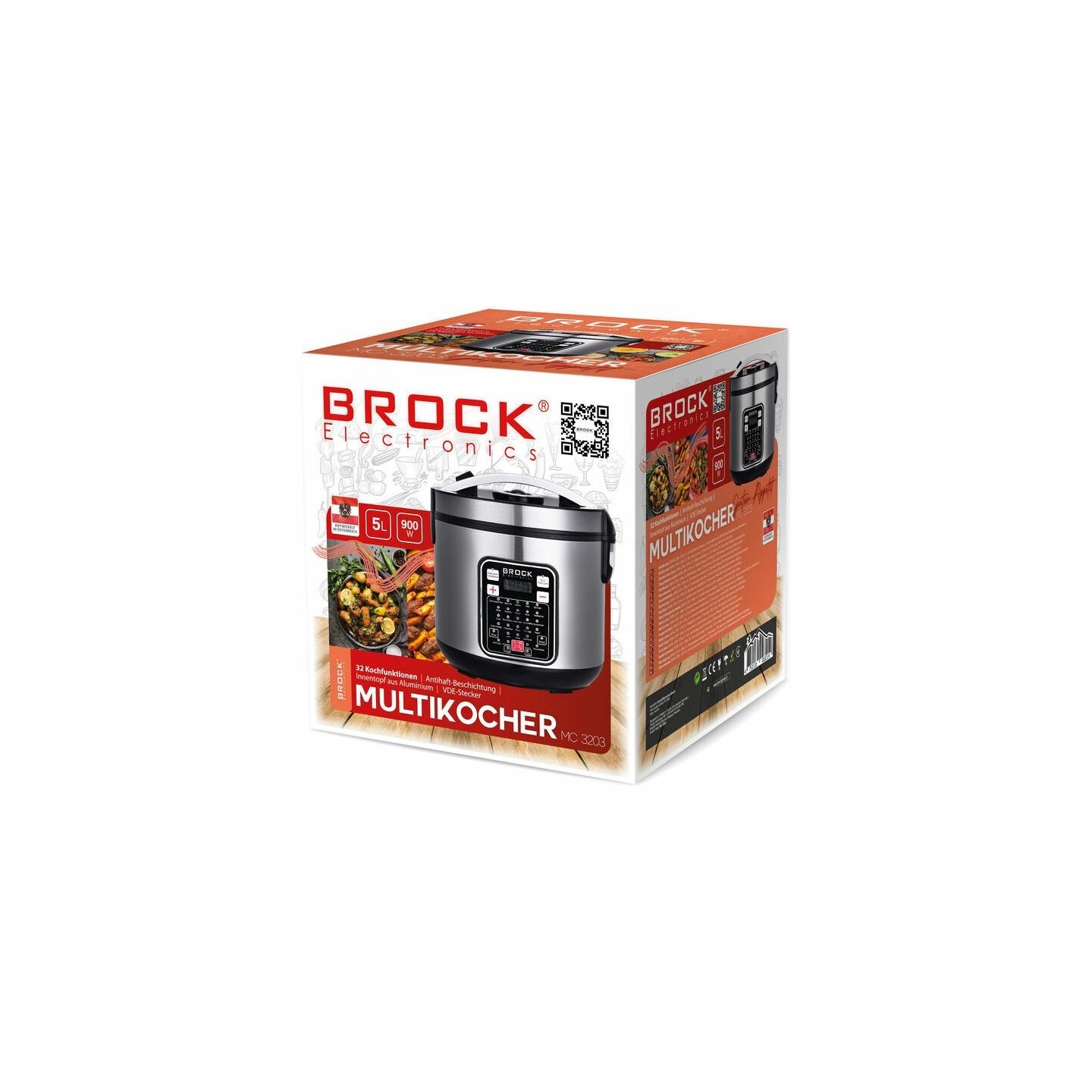 Brock MC 3203 Multicooker 5L 900W, Black/Steel