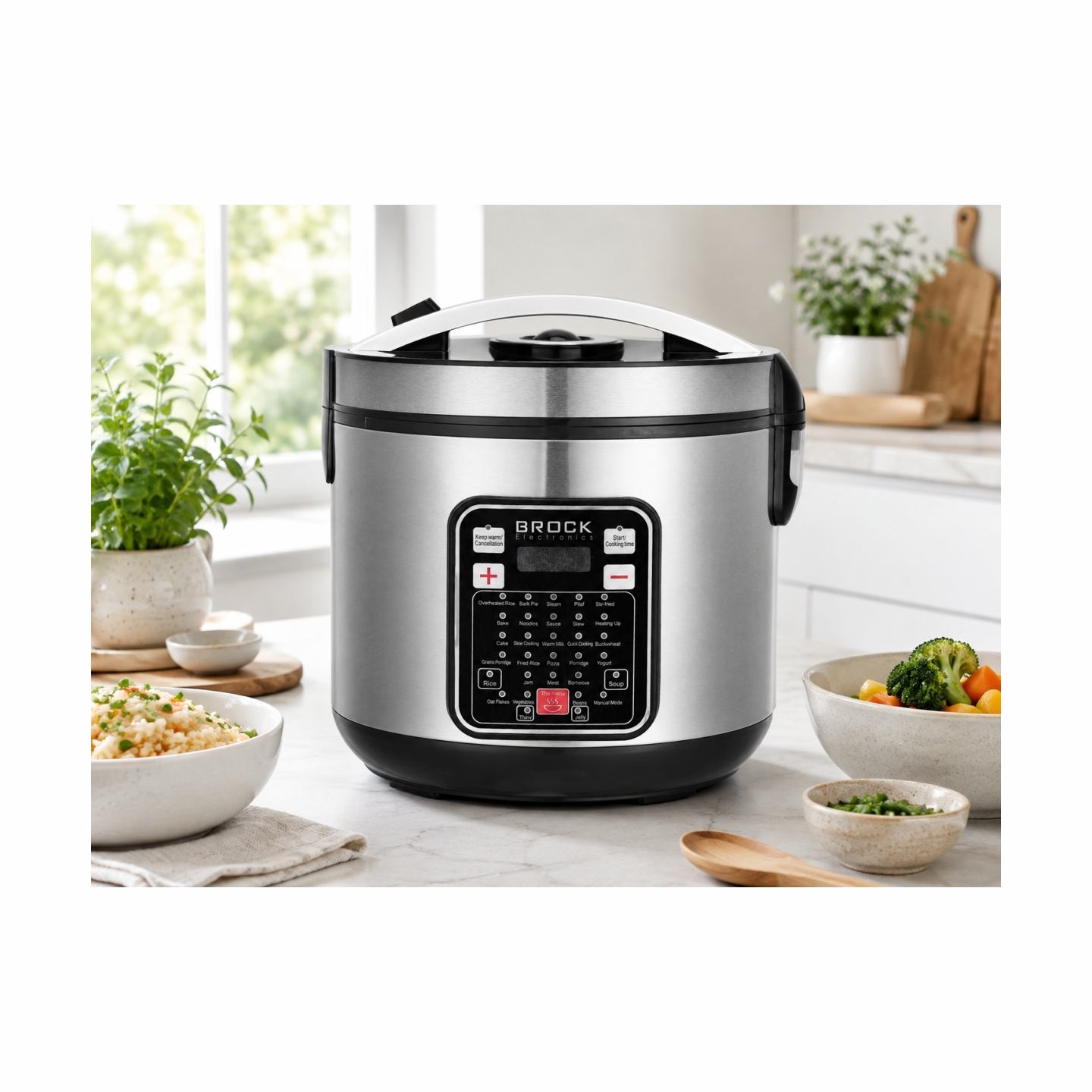 Brock MC 3203 Multicooker 5L 900W, Black/Steel
