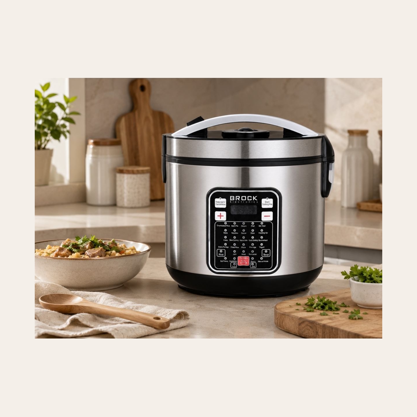 Brock MC 3203 Multicooker 5L 900W, Black/Steel