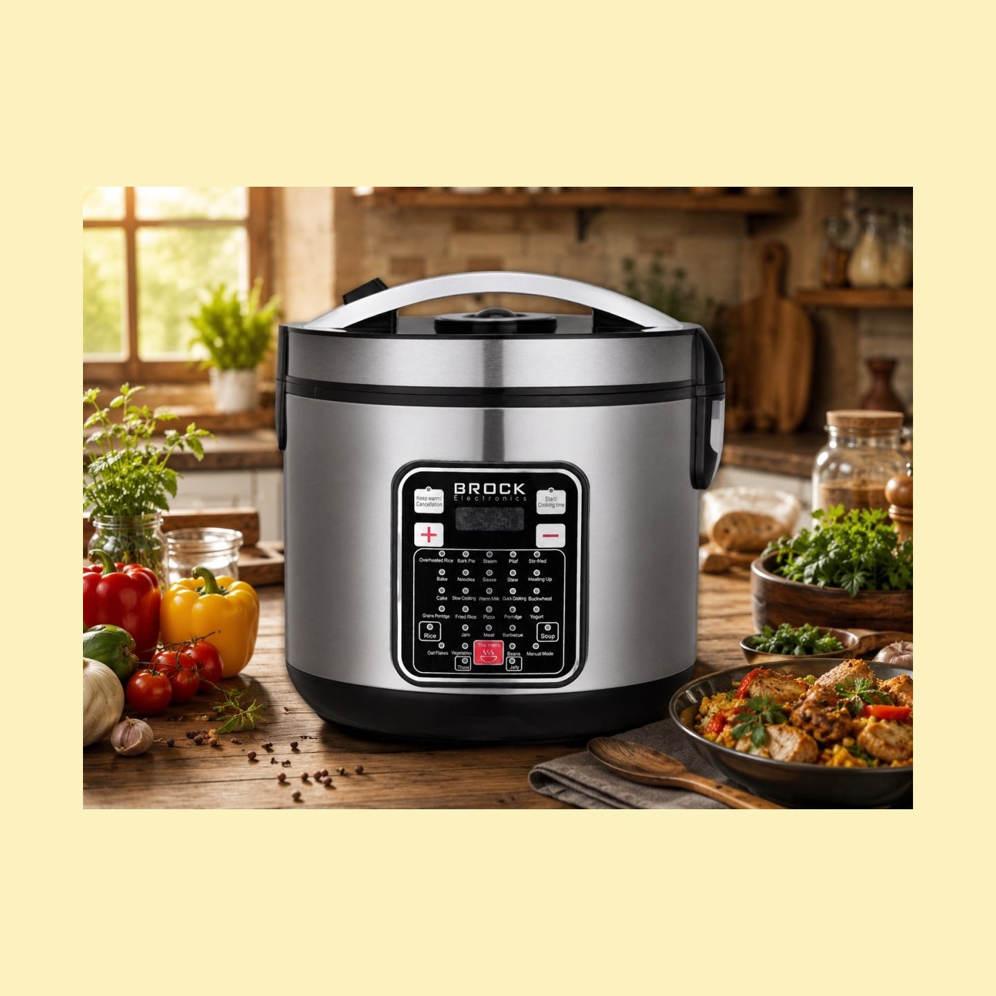 Brock MC 3203 Multicooker 5L 900W, Black/Steel