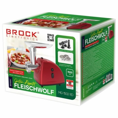 Brock MG 1502 RD Meat Grinder 1500W, Red/Steel