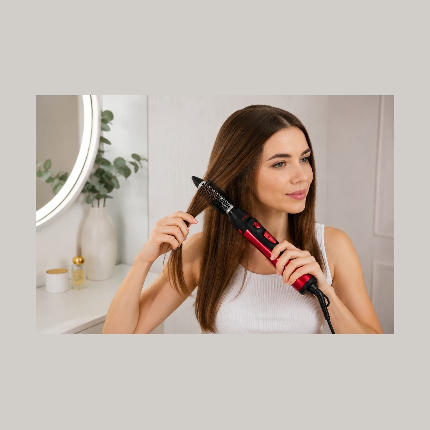 Brock HS 9006 RD Hot Air Brush Set With 6 Tips, Red