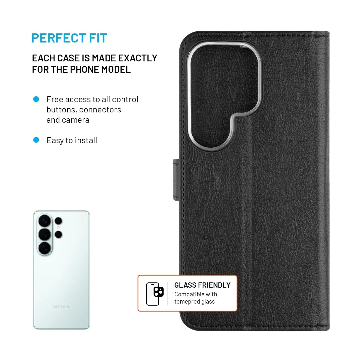 Fixed Opus | Book Case | Samsung | Galaxy S26 Ultra | Synthetic leather | Black