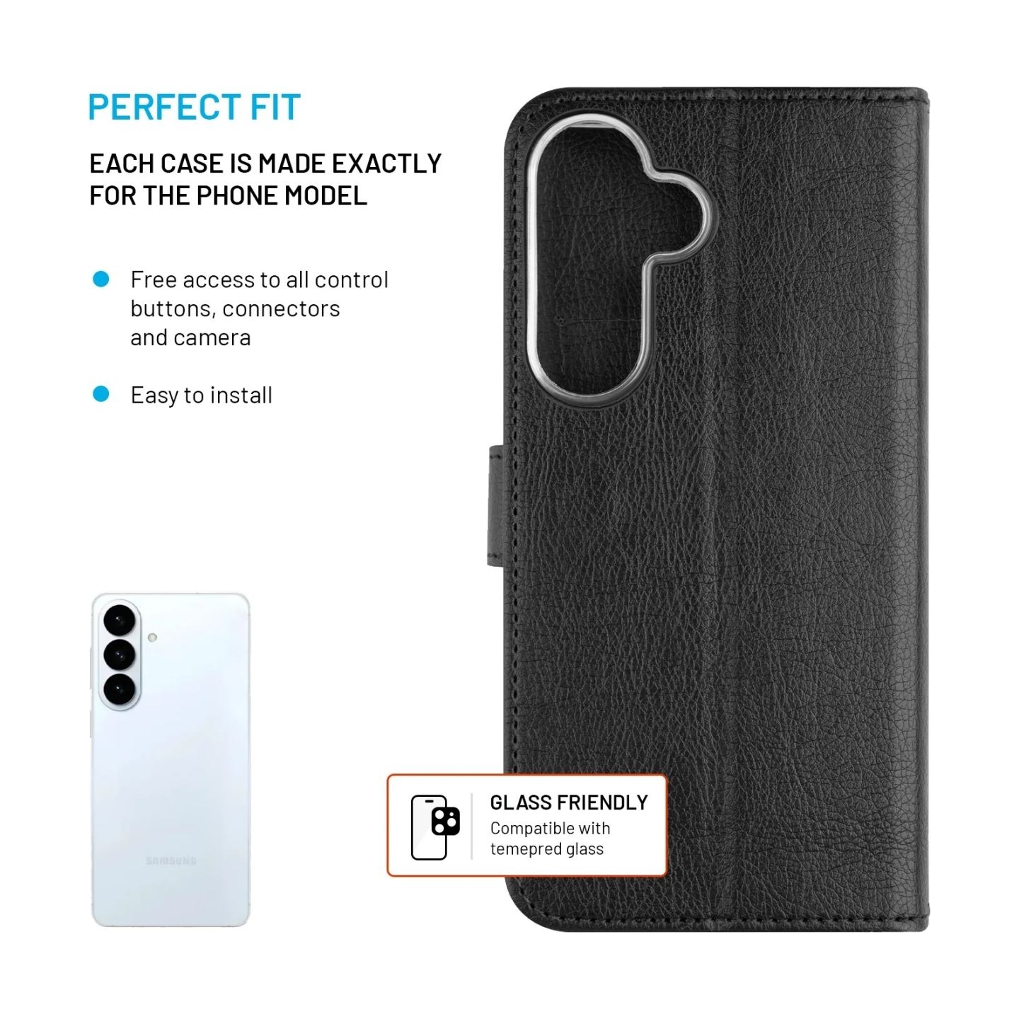 Fixed Opus | Book Case | Samsung | Galaxy S26+ | Synthetic leather | Black