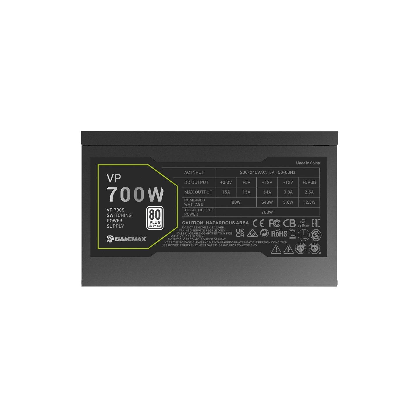 Gamemax PSU | VP 700S | 700 W | Bronze | Non-Modular