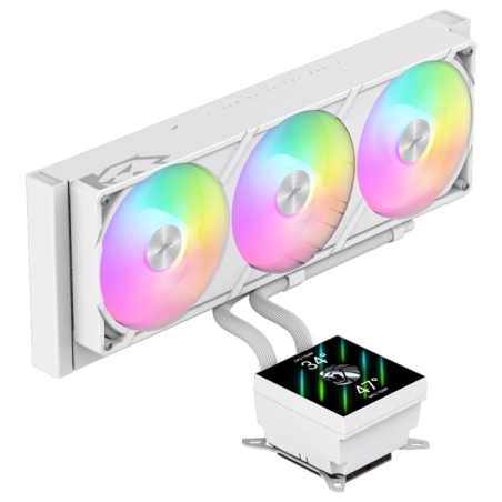Gamemax CPU Liquid Cooler | GLACIER 360 LCD WH | White