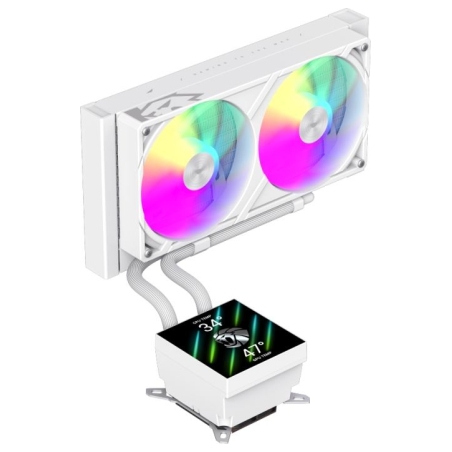 Gamemax CPU Liquid Cooler | GLACIER 240 LCD WH | White