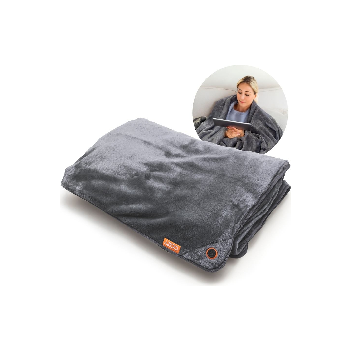 Bodi-Tek COZY Snuggle Blanket Heated Throw 130 x 160cm, Gray