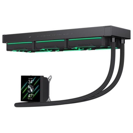 Gamemax CPU Liquid Cooler | HAILSTORM 360 LCD BK | Black