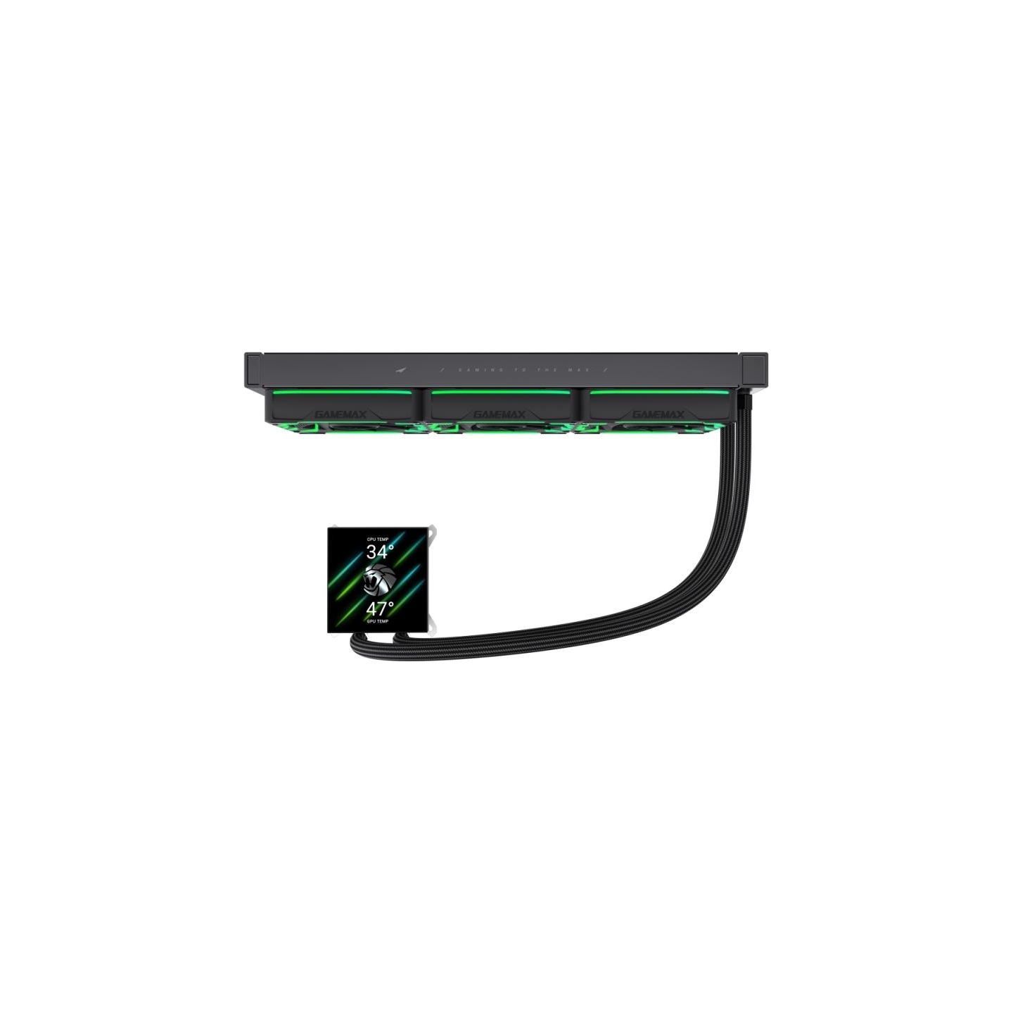 Gamemax CPU Liquid Cooler | HAILSTORM 360 LCD BK | Black