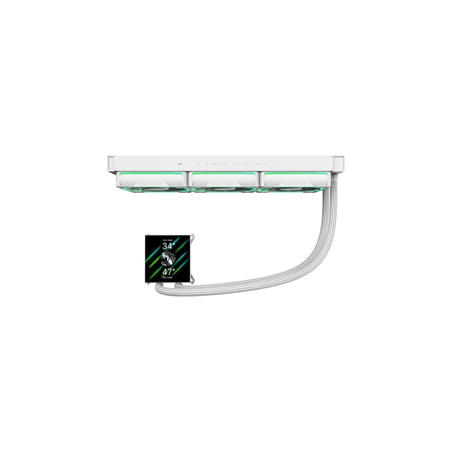 Gamemax CPU Liquid Cooler | HAILSTORM 360 LCD WH | White