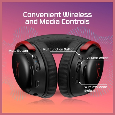 Hyperx Headset HyperX Cloud III S Wireless Black-Red Gaming A59Z0AA