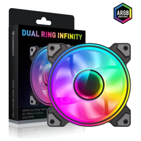 Gamemax Case Fan | DUAL RING INFINITY BK | Black