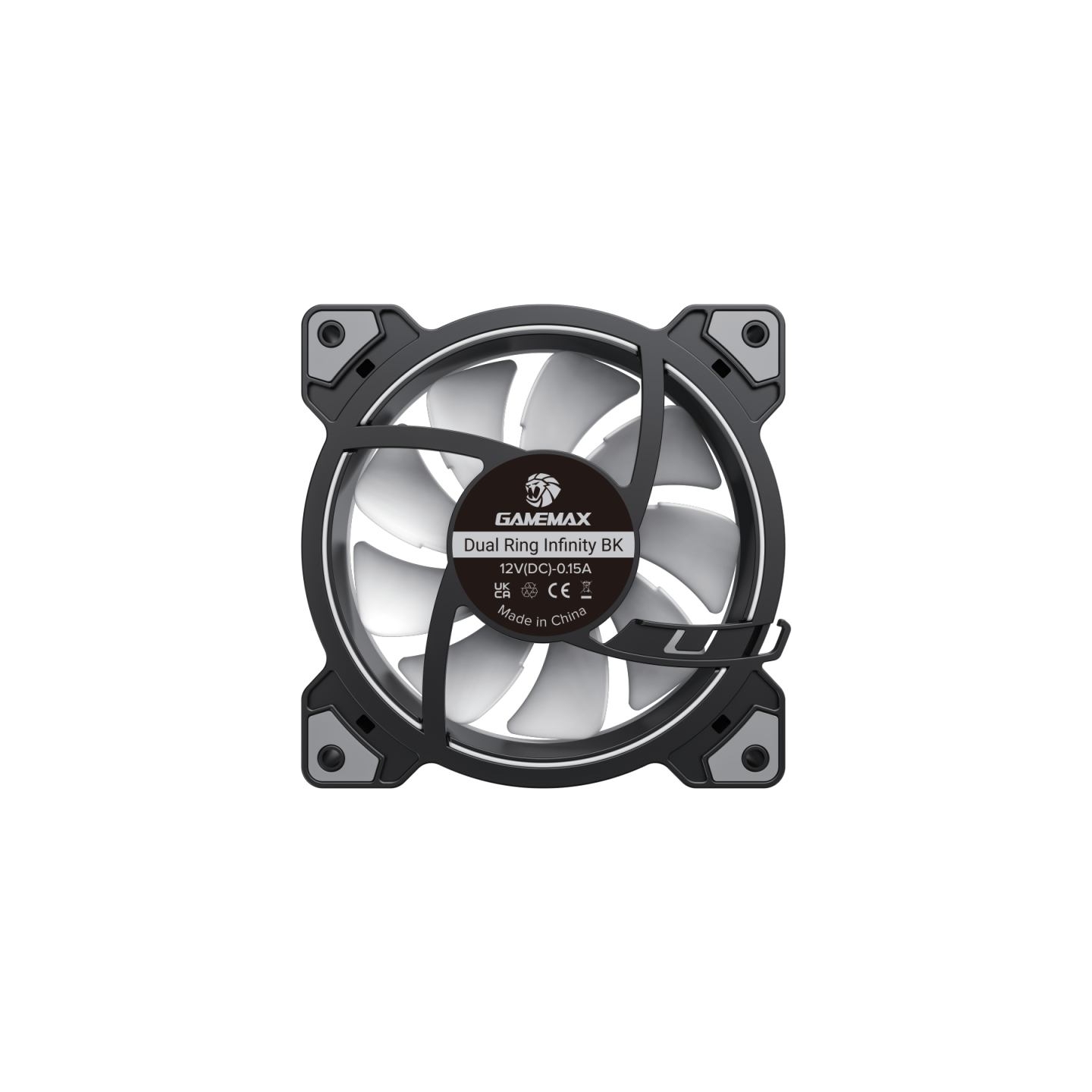 Gamemax Case Fan | DUAL RING INFINITY BK | Black