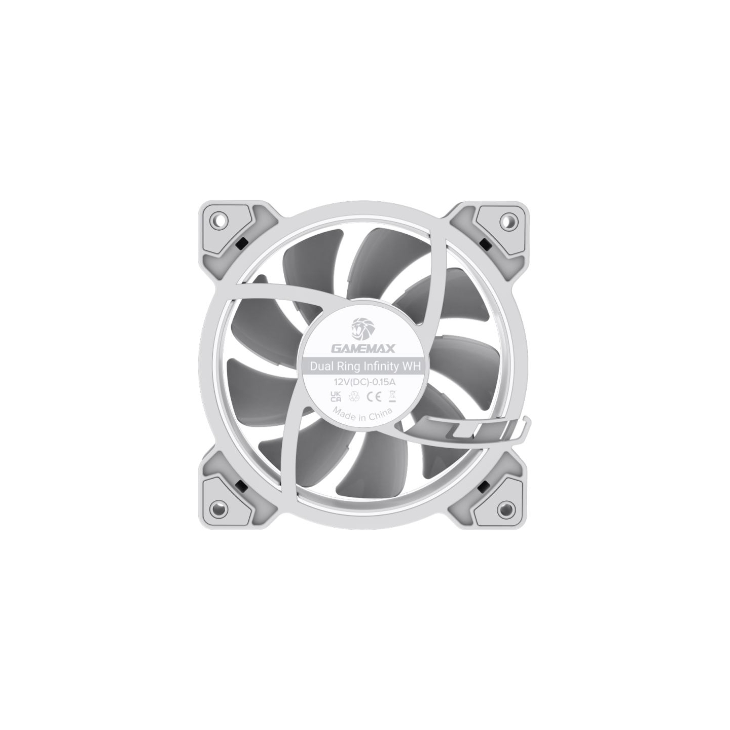 Gamemax Case Fan | DUAL RING INFINITY WH | White