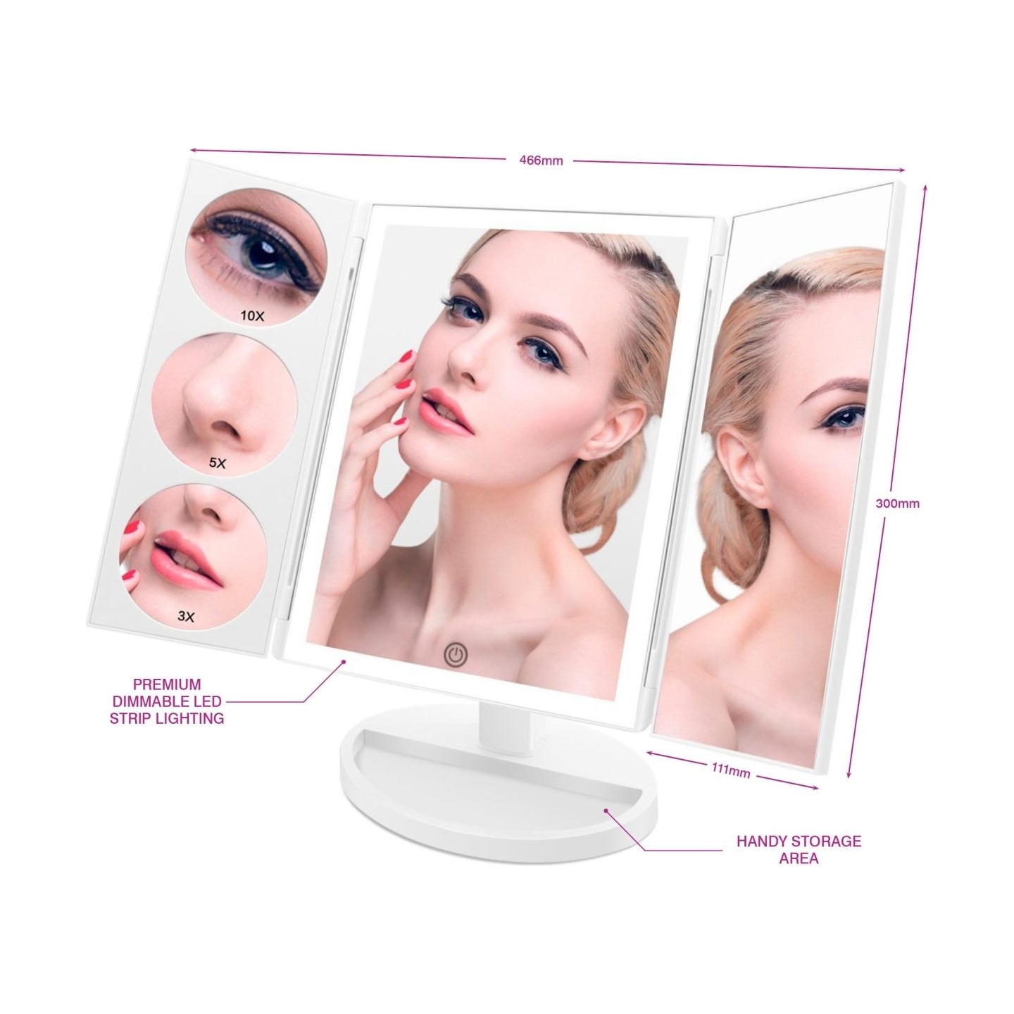RIO MMFS-EU-L/1,6 Full Size Folding Mirror White
