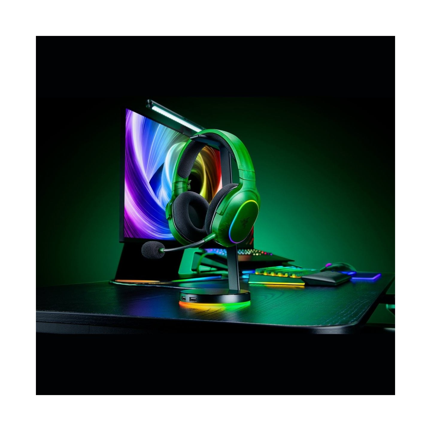 Razer Barracuda X Chroma Phantom Green Edition, Gaming Headset, Black, Oval Ear Cushions, 2.4 GHz Wireless / Bluetooth, Breathab