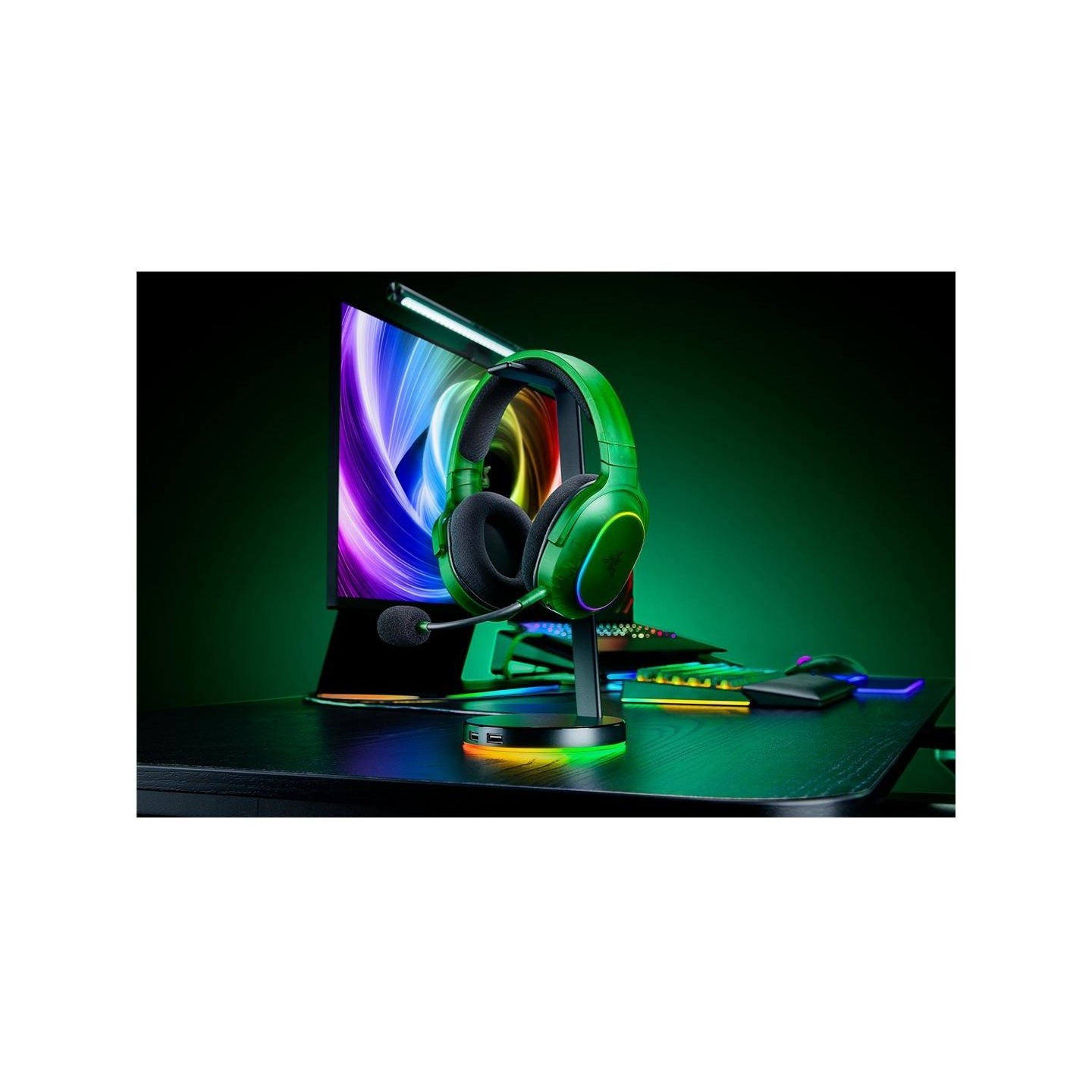 Razer Barracuda X Chroma Phantom Green Edition, Gaming Headset, Black, Oval Ear Cushions, 2.4 GHz Wireless / Bluetooth, Breathab