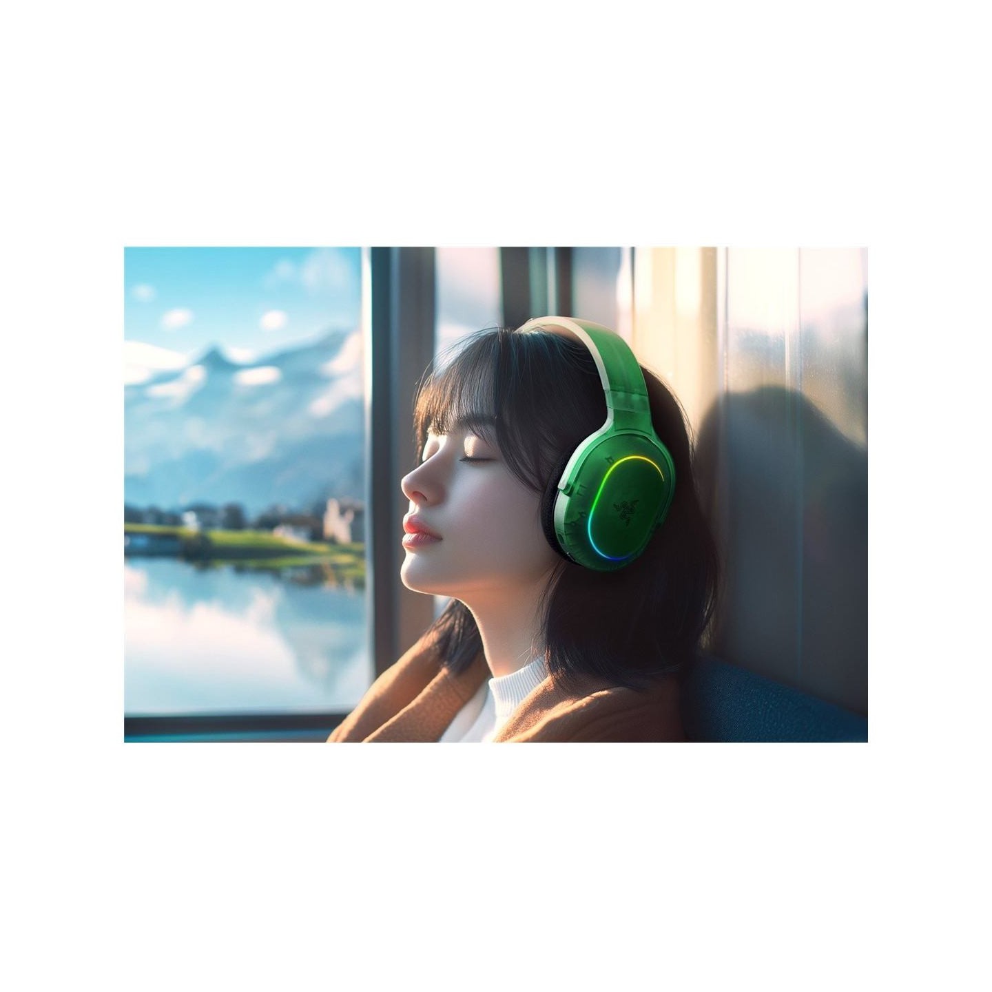 Razer Barracuda X Chroma Phantom Green Edition, Gaming Headset, Black, Oval Ear Cushions, 2.4 GHz Wireless / Bluetooth, Breathab