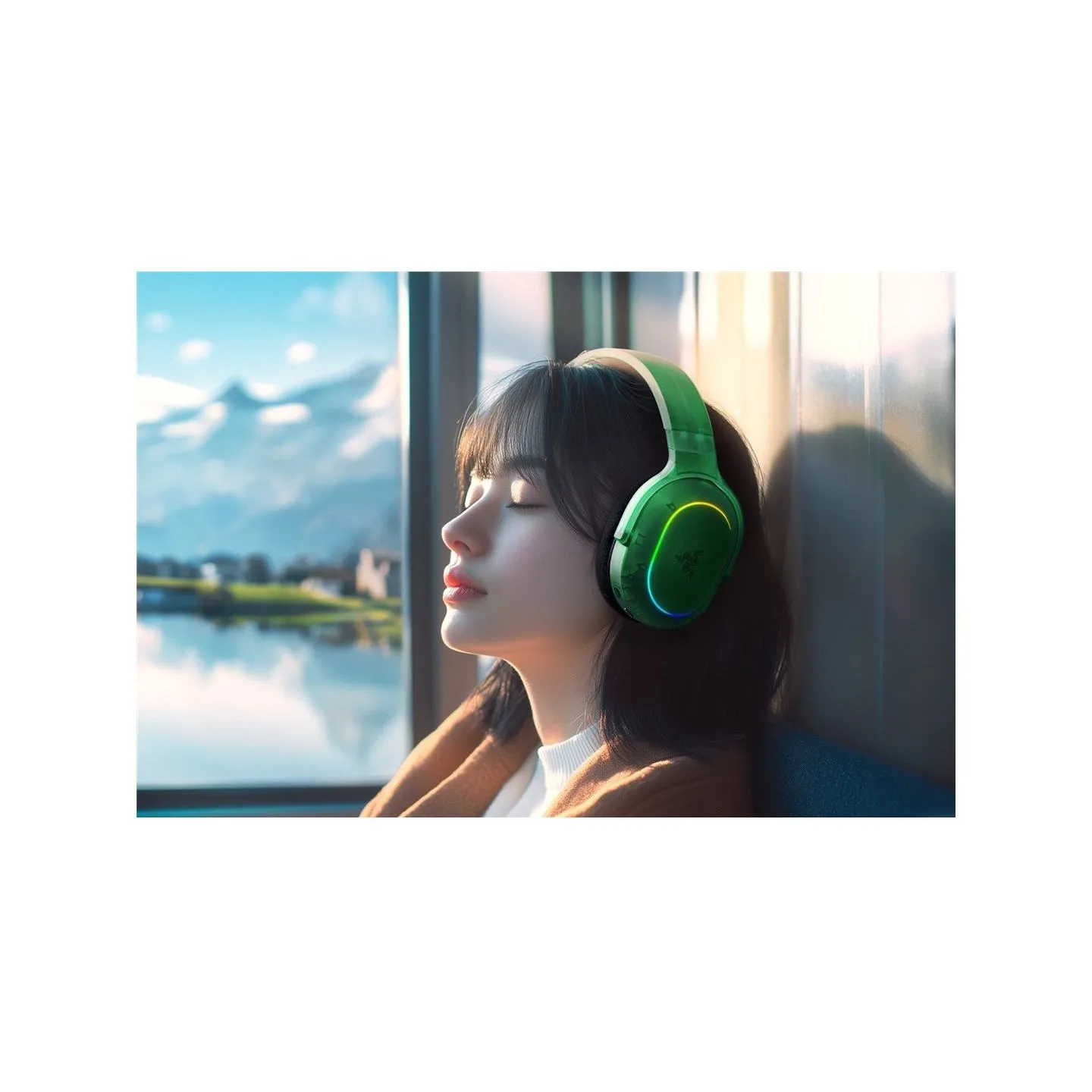 Razer Barracuda X Chroma Phantom Green Edition, Gaming Headset, Black, Oval Ear Cushions, 2.4 GHz Wireless / Bluetooth, Breathab