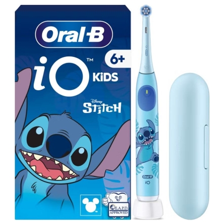Oral-B Electric Toothbrush with Travel Case, 6Y+ | iO Kids Disney Stitch | Rechargeable | For kids | Number of brush heads inclu