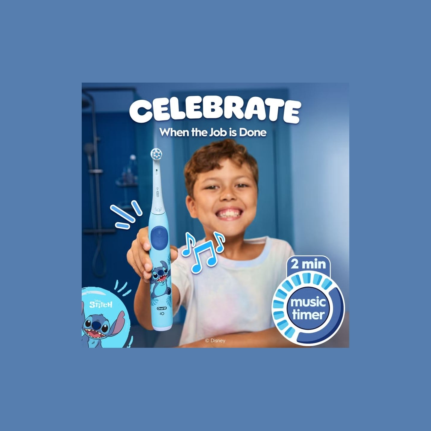 Oral-B Electric Toothbrush with Travel Case, 6Y+ | iO Kids Disney Stitch | Rechargeable | For kids | Number of brush heads inclu