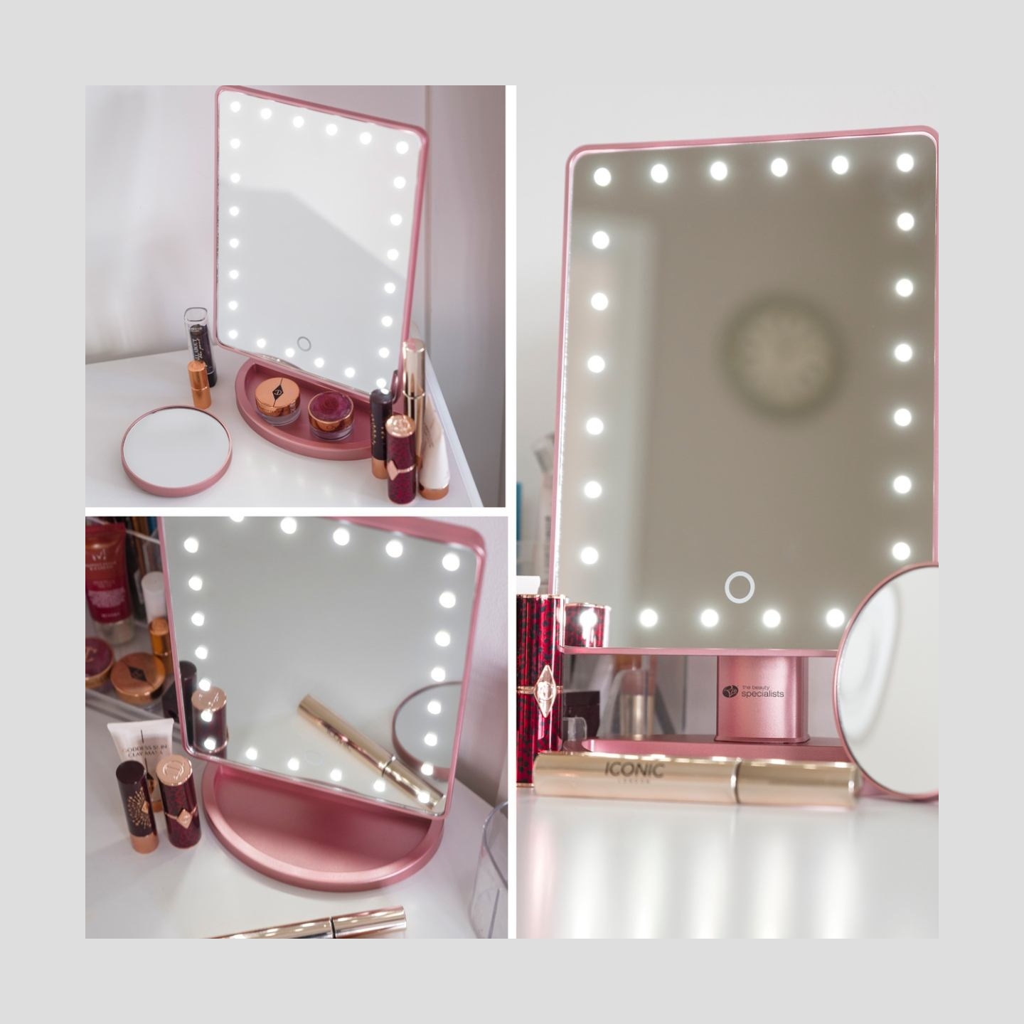 RIO MMSP-RG-EU/1,2 24 LED Touch Dimmable Makeup Mirror Rose Gold