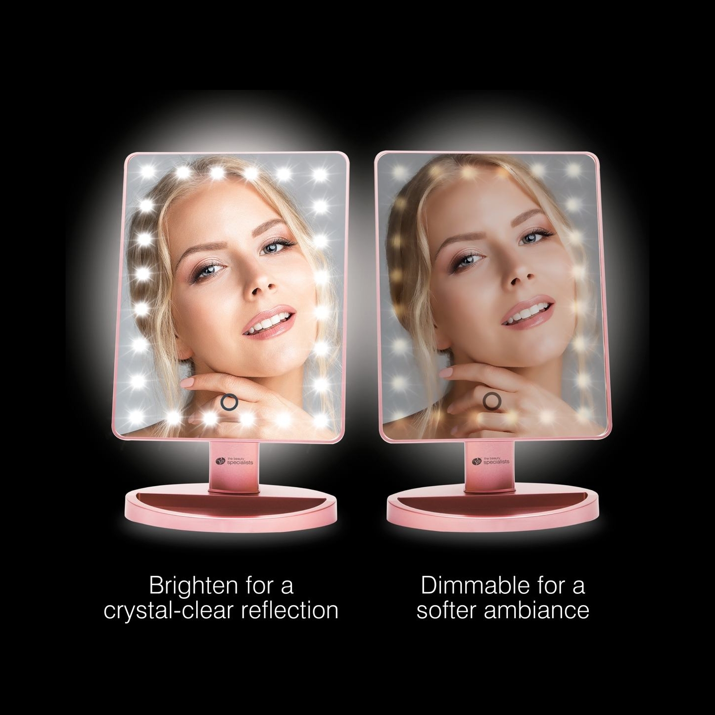RIO MMSP-RG-EU/1,2 24 LED Touch Dimmable Makeup Mirror Rose Gold