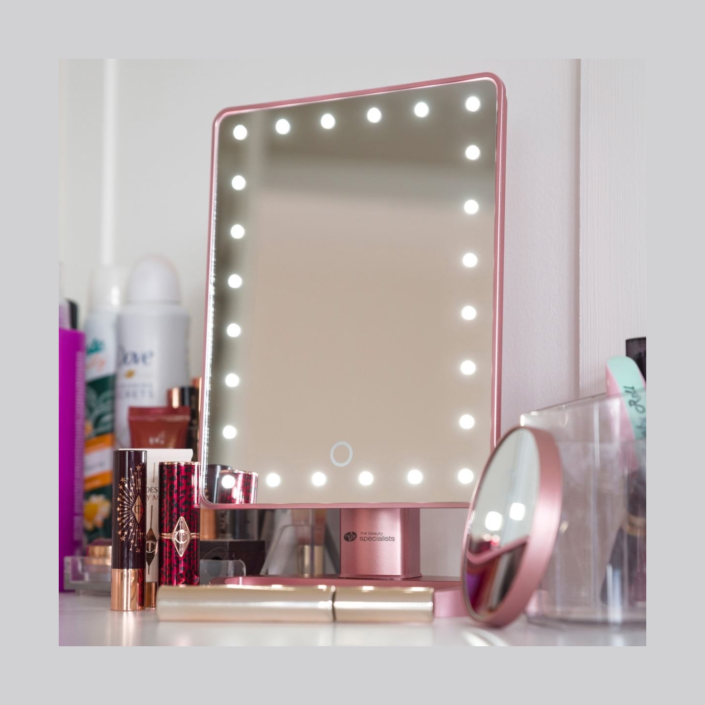 RIO MMSP-RG-EU/1,2 24 LED Touch Dimmable Makeup Mirror Rose Gold