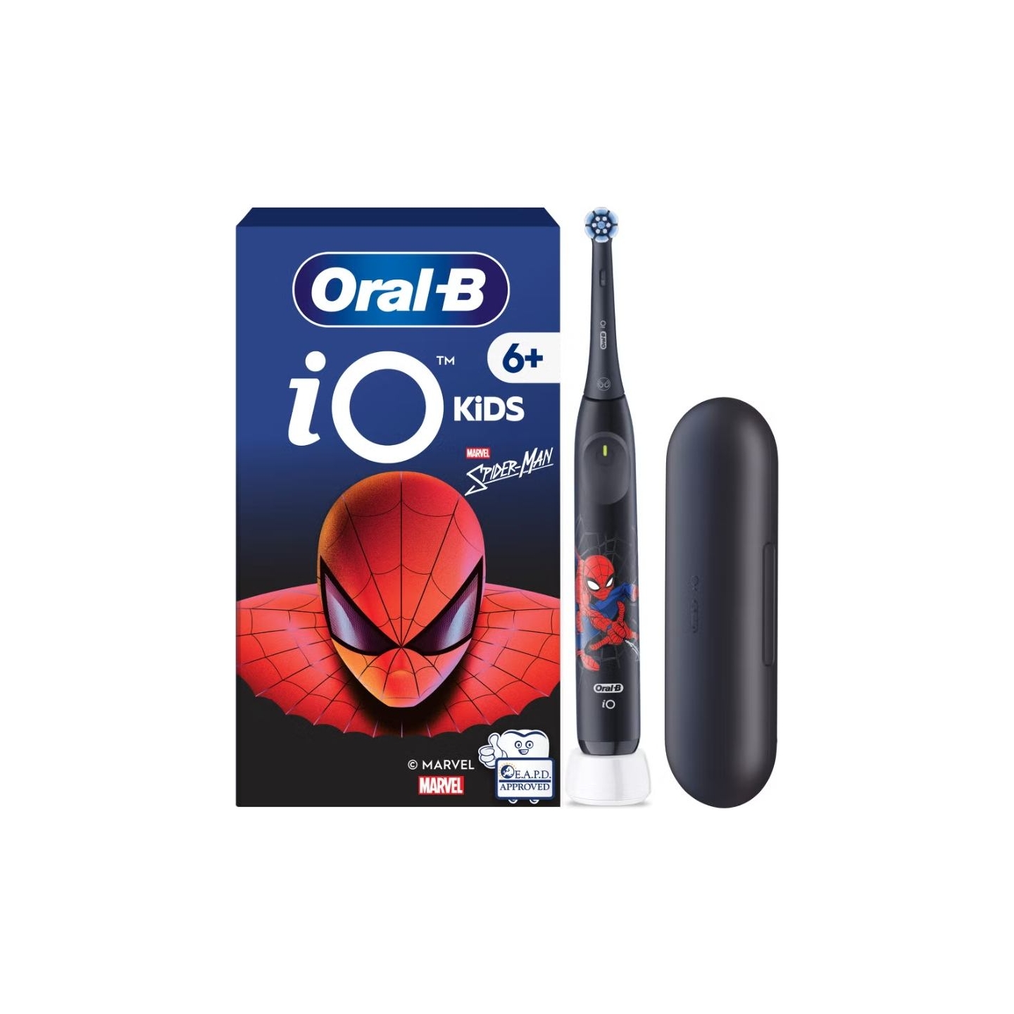 Oral-B Electric Toothbrush with Travel Case, 6Y+ | iO Kids Marvel Spiderman | Rechargeable | For kids | Number of brush heads in