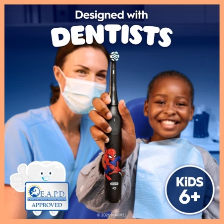 Oral-B Electric Toothbrush with Travel Case, 6Y+ | iO Kids Marvel Spiderman | Rechargeable | For kids | Number of brush heads in