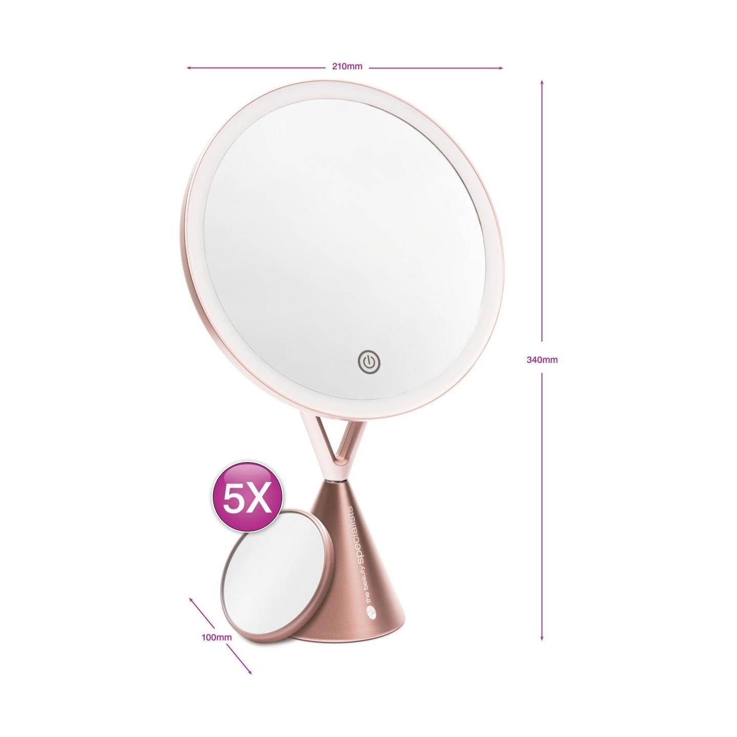 RIO MMCO-EU/1,4 Illuminated HD Make Up Mirror Rose Gold
