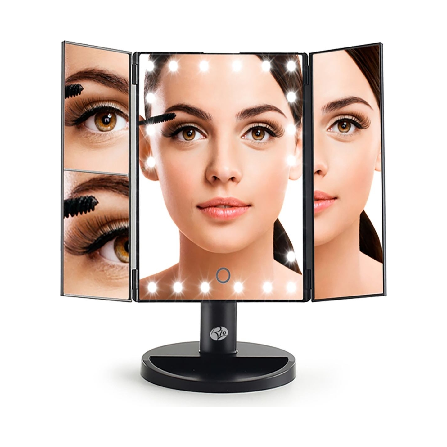 RIO MMFD-EU/1,6 24 LED Touch Dimmable Makeup Mirror, Black